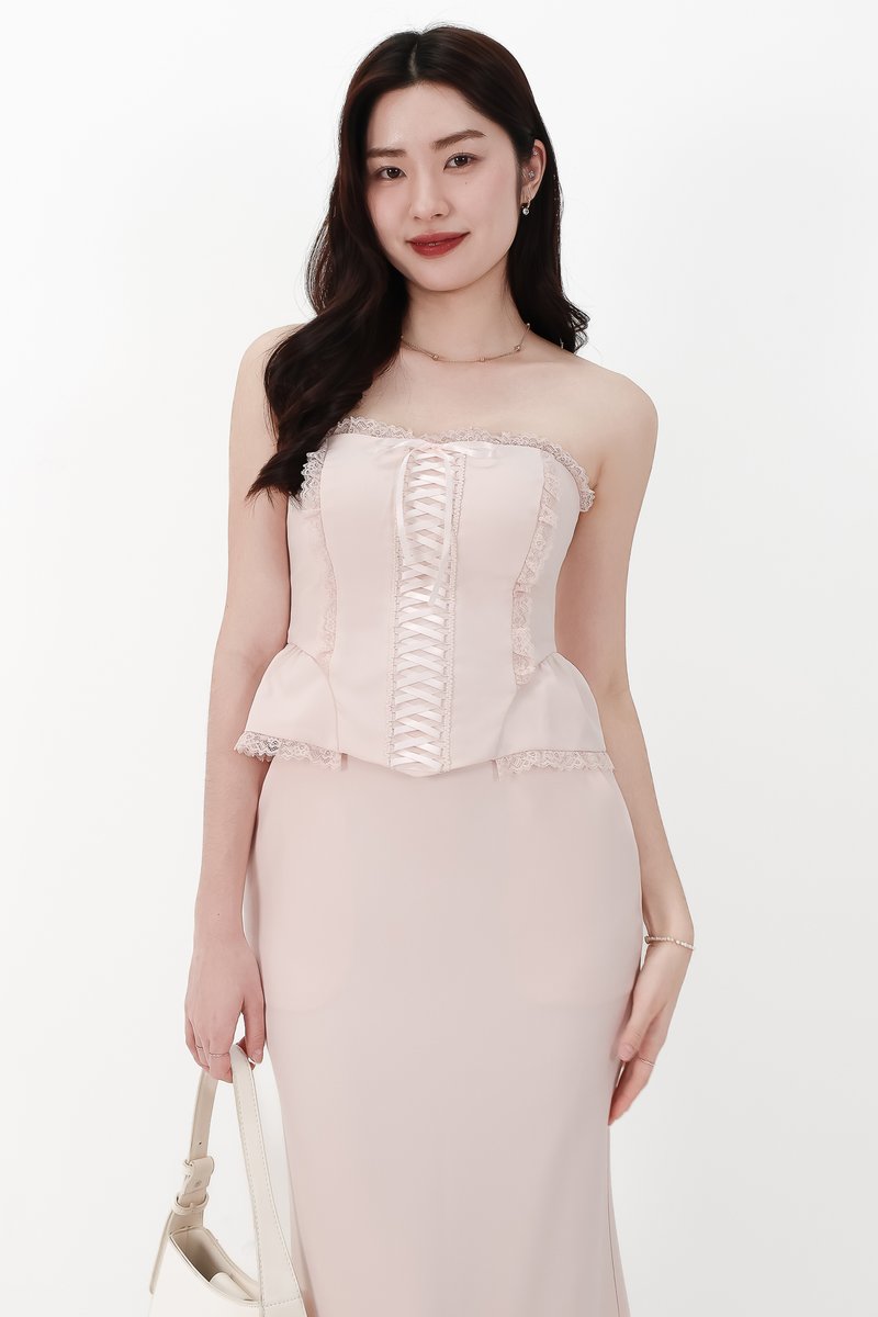 CNY2026 | Cassi Co-ord Peplum Top in Light Pink