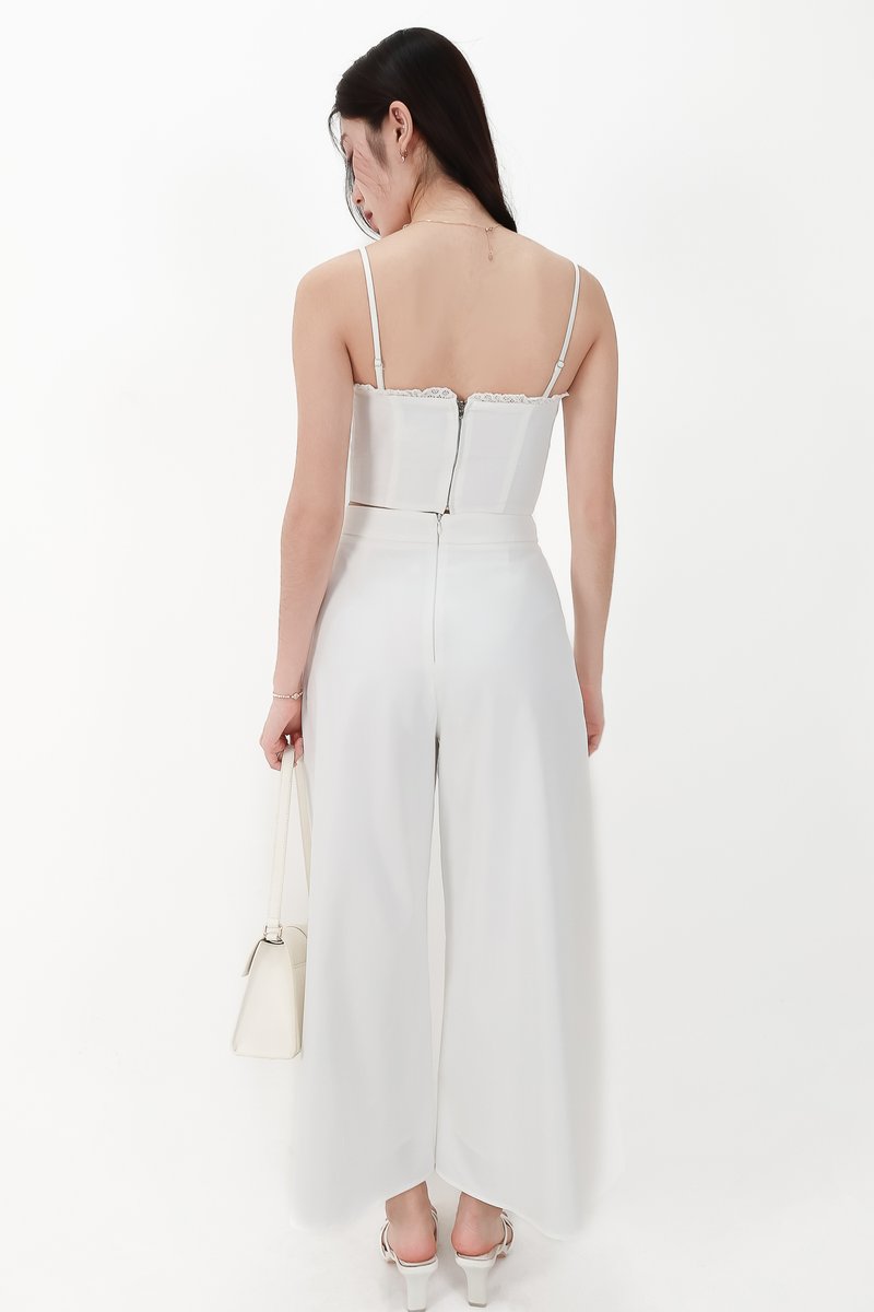 CNY2026 | Cora Co-ord Wide Legged Pants in White ( Petite Length )