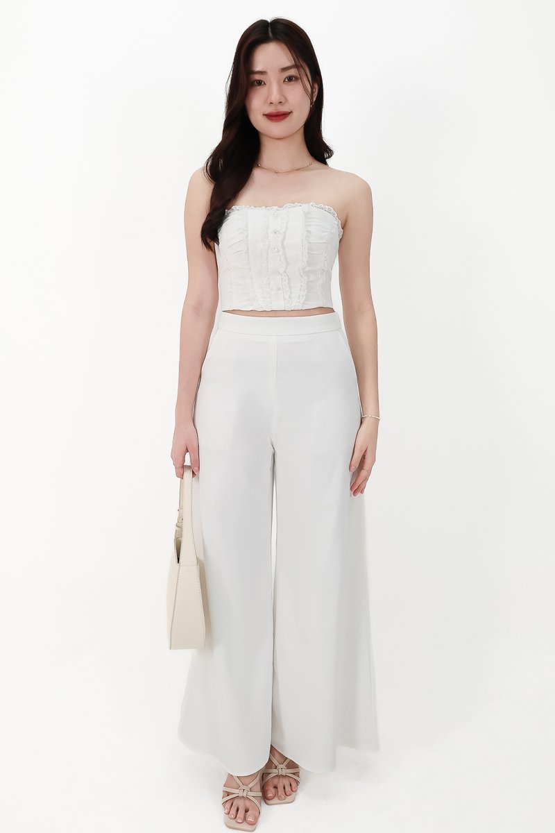 CNY2026 | Cora Co-ord Wide Legged Pants in White ( Regular )