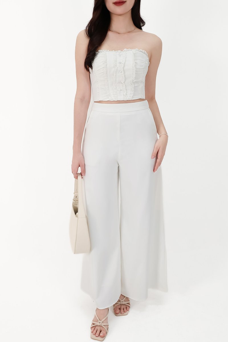 CNY2026 | Cora Co-ord Wide Legged Pants in White ( Regular )
