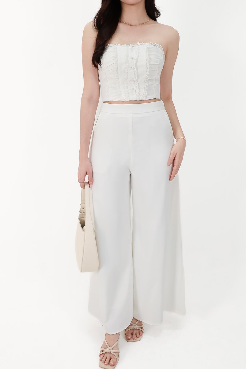 CNY2026 | Cora Co-ord Wide Legged Pants in White ( Regular )