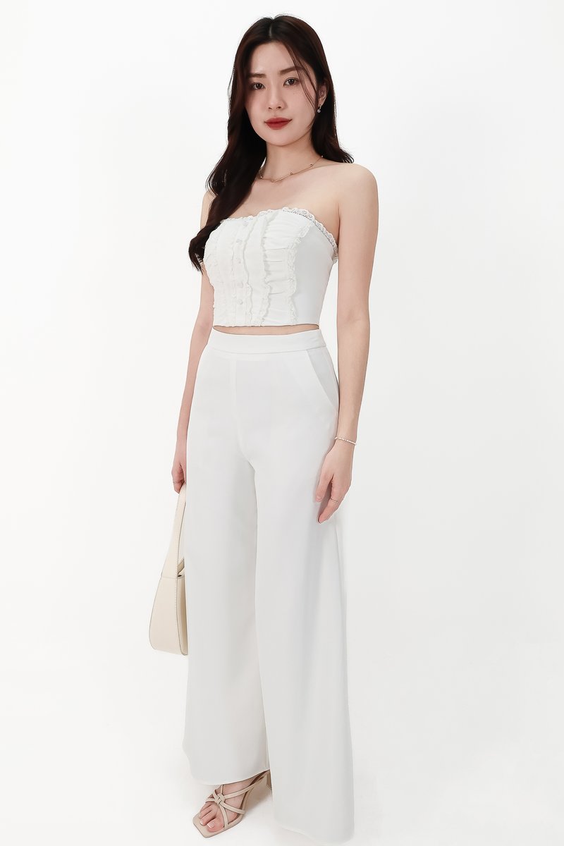 CNY2026 | Cora Co-ord Wide Legged Pants in White ( Regular )