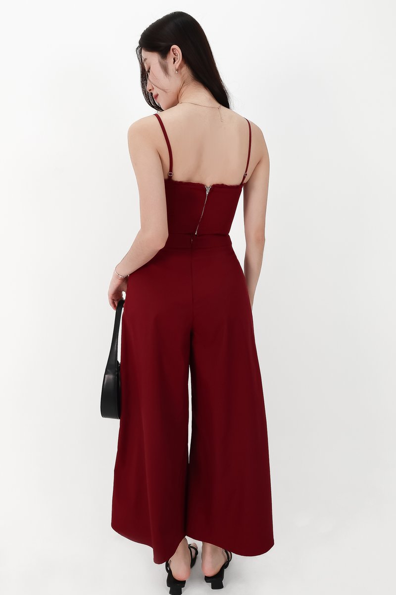 CNY2026 | Cora Co-ord Set in Dark Red ( Petite Length )