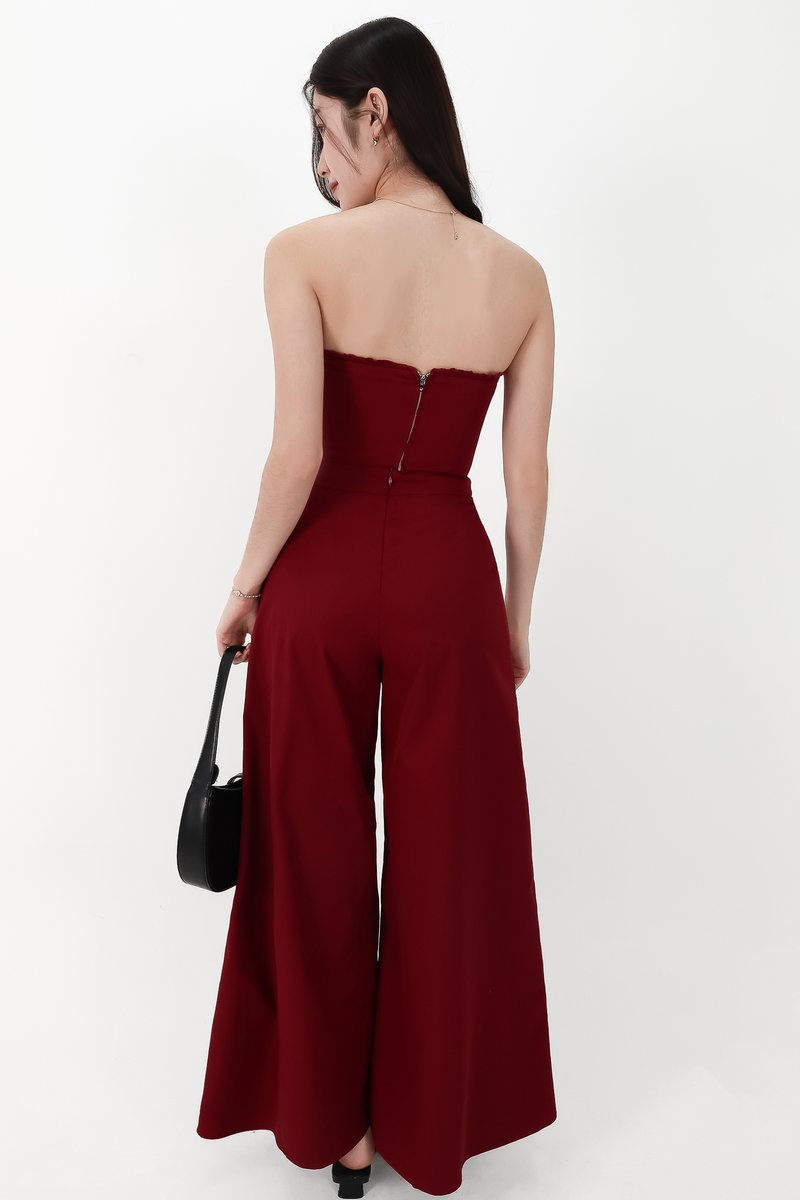 CNY2026 | Cora Co-ord Wide Legged Pants in Dark Red ( Regular )
