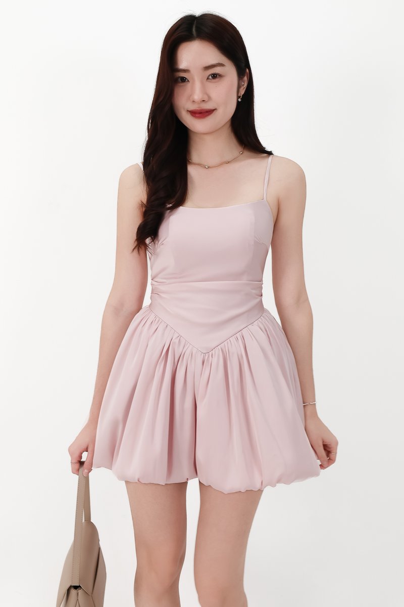 DEFECT | Ballerina Bubble Romper Dress in Light Pink in S