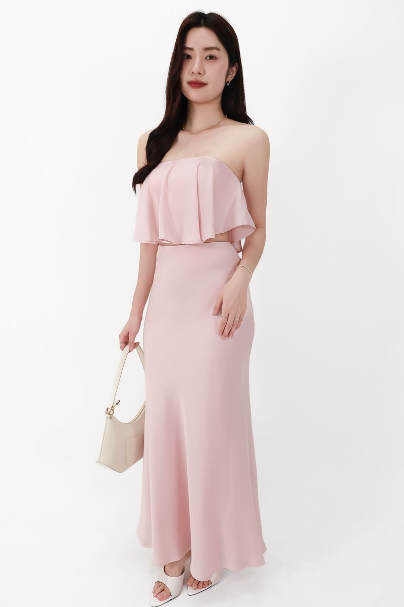 CNY2026 | Stephanie Satin Co-ord Set in Light Pink ( Regular Length )