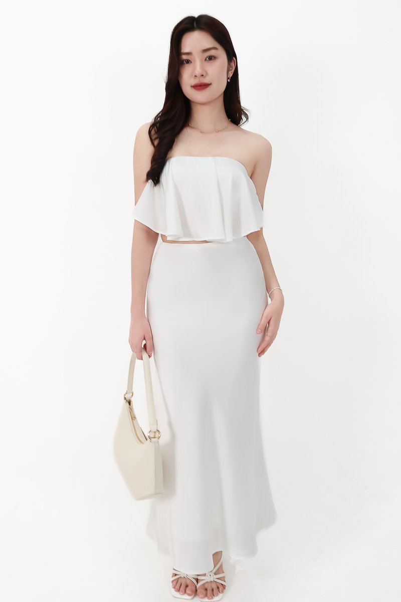 CNY2026 | Stephanie Satin Co-ord Two Way Top in White