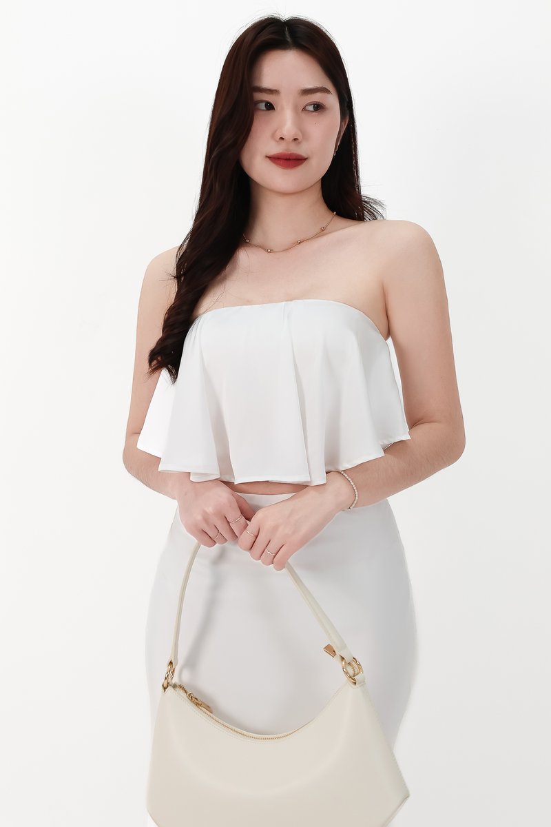 CNY2026 | Stephanie Satin Co-ord Two Way Top in White