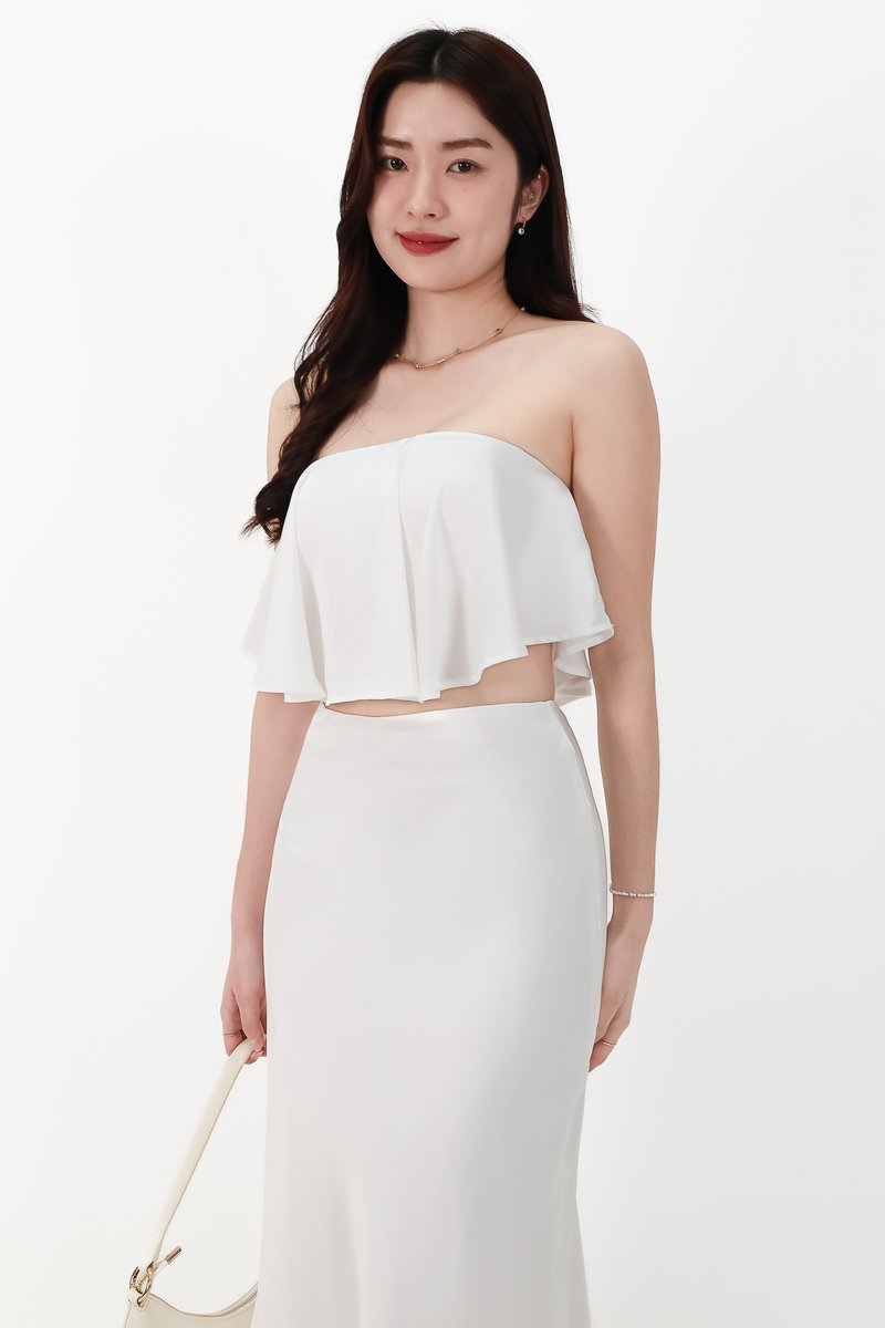 CNY2026 | Stephanie Satin Co-ord Two Way Top in White