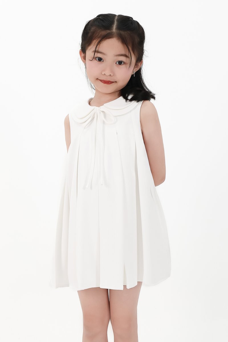 CNY2026 | Pleated Girl Dress in White