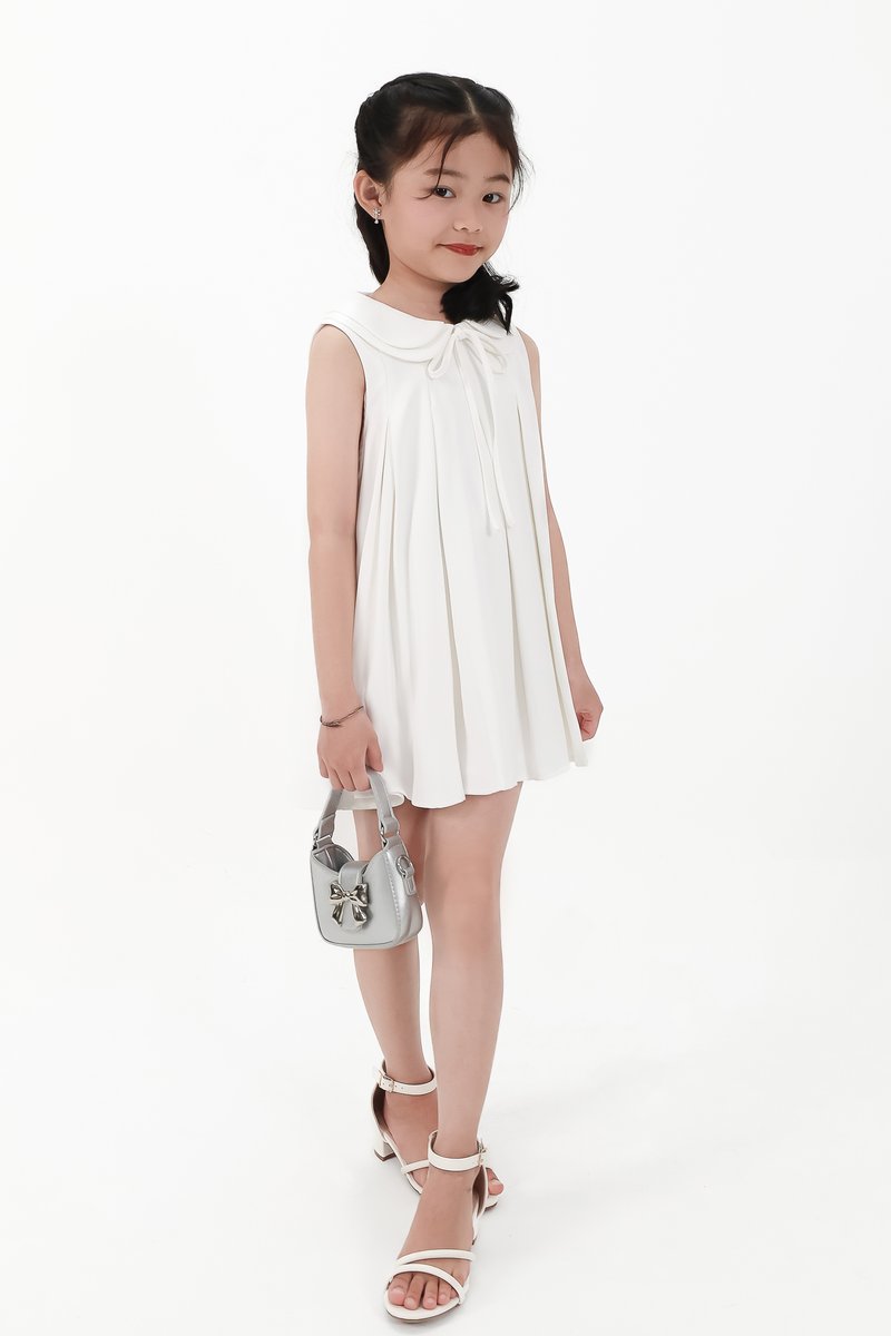 CNY2026 | Pleated Girl Dress in White