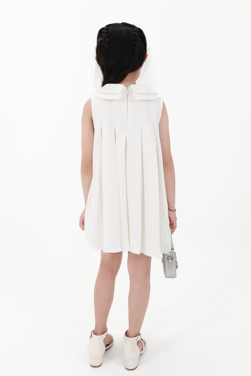 CNY2026 | Pleated Girl Dress in White