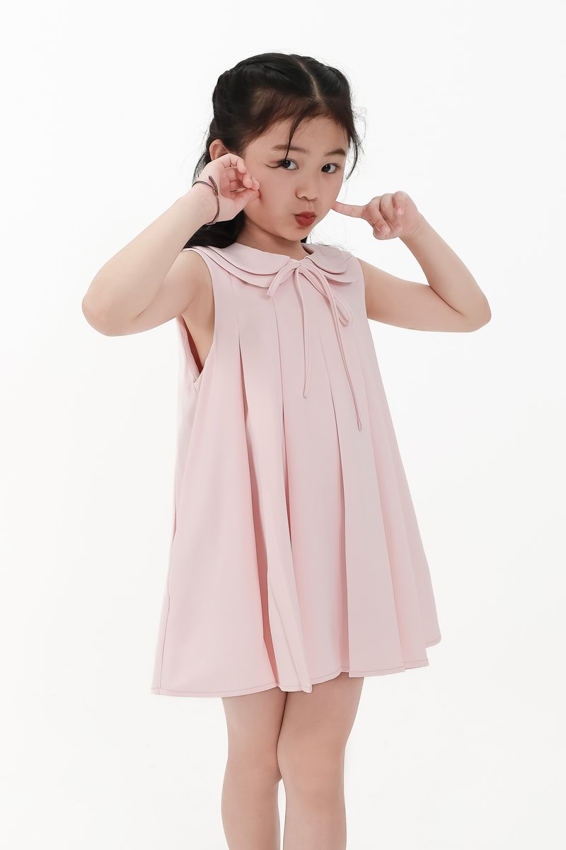 CNY2026 | Pleated Girl Dress in Pastel Pink