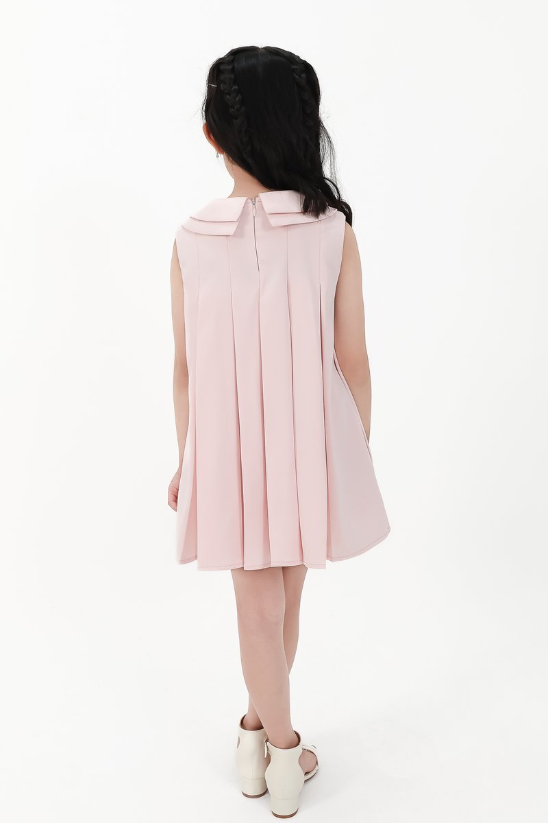 CNY2026 | Pleated Girl Dress in Pastel Pink