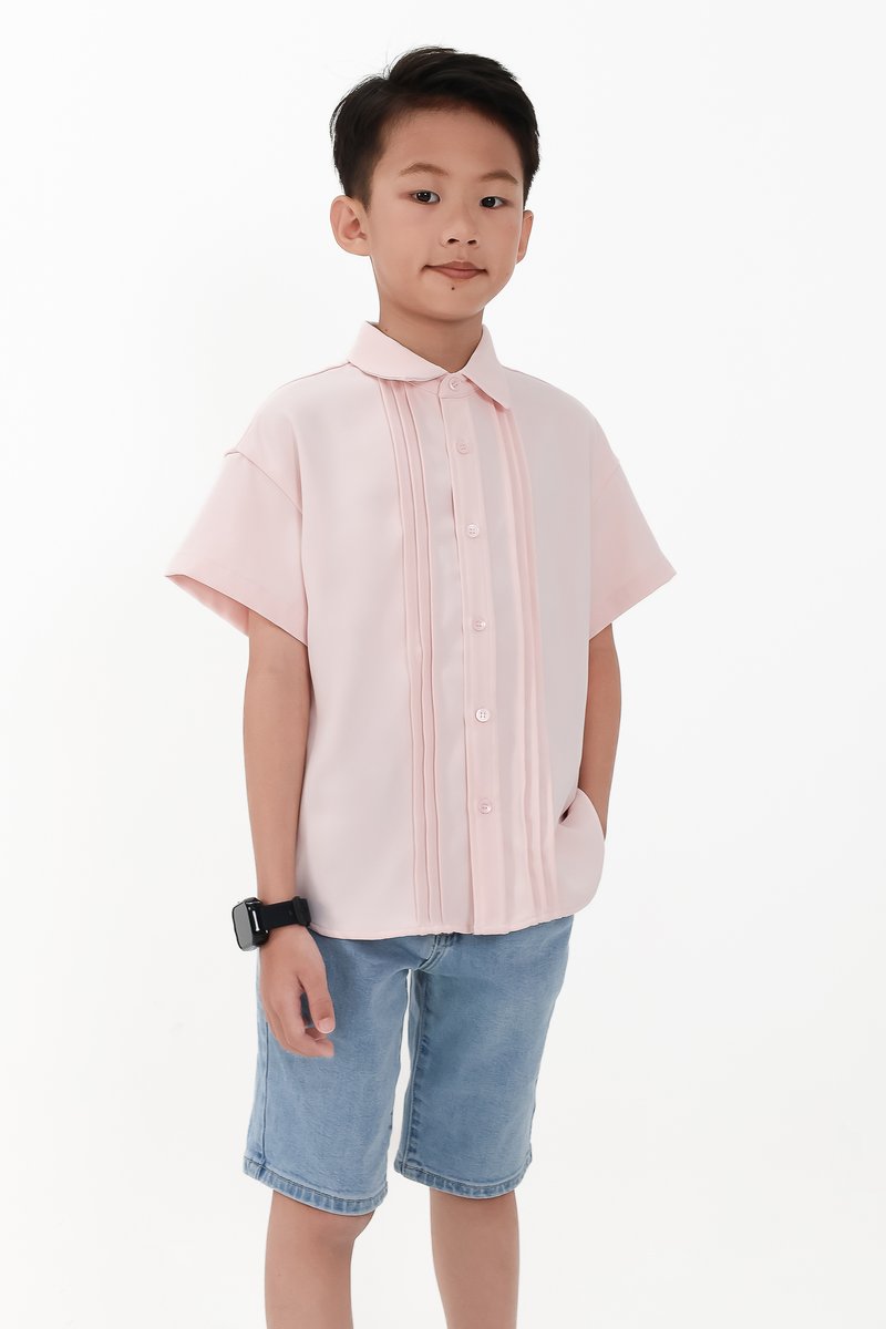 CNY2026 | Pleated Boy Shirt in Pastel Pink