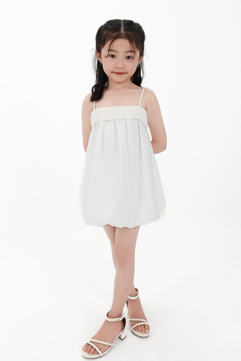 CNY2026 | Lyocell x Mesh Girl Bubble Dress in White