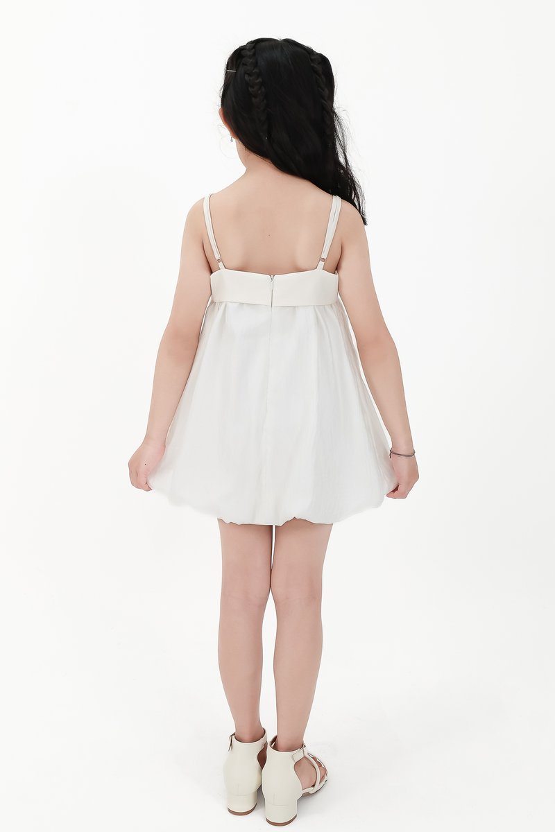 CNY2026 | Lyocell x Mesh Girl Bubble Dress in White