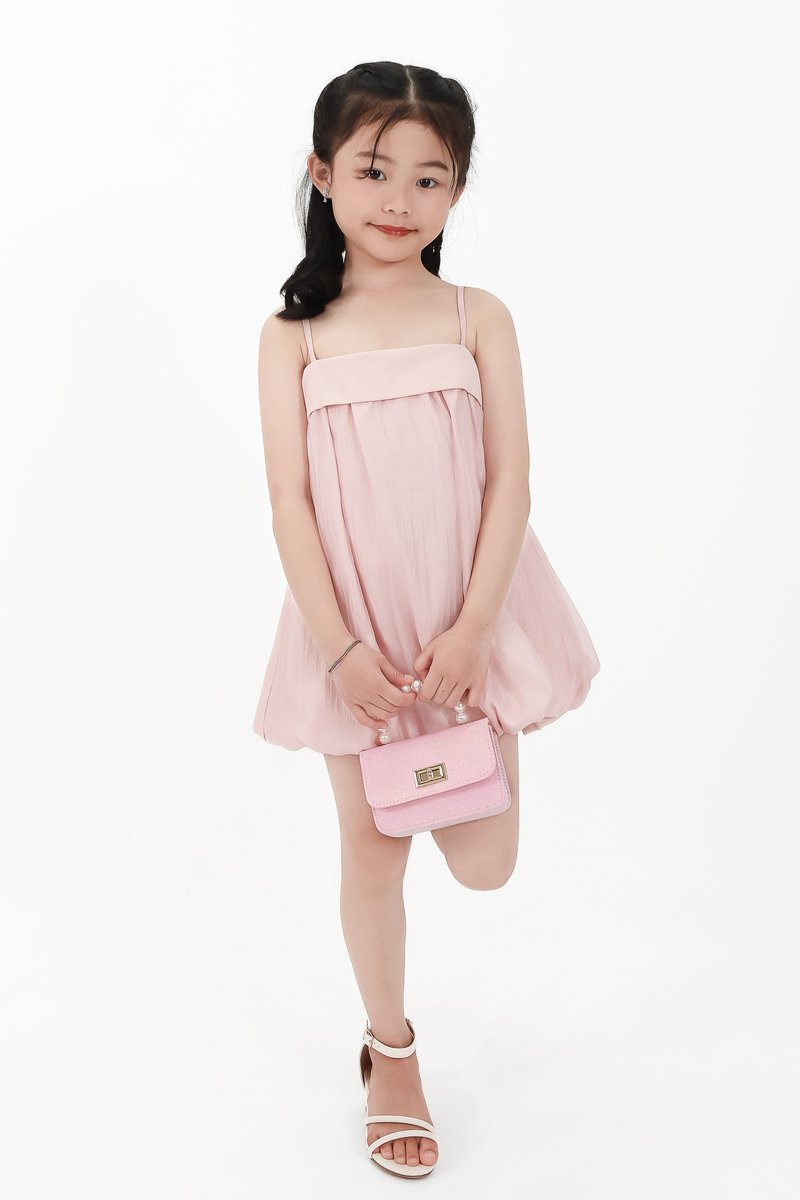 CNY2026 | Lyocell x Mesh Girl Bubble Dress in Soft Pink