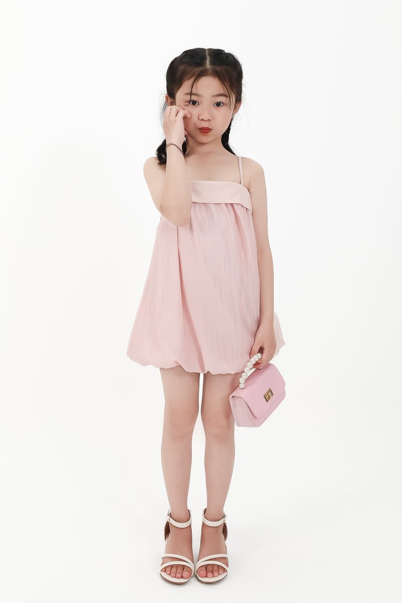 CNY2026 | Lyocell x Mesh Girl Bubble Dress in Soft Pink