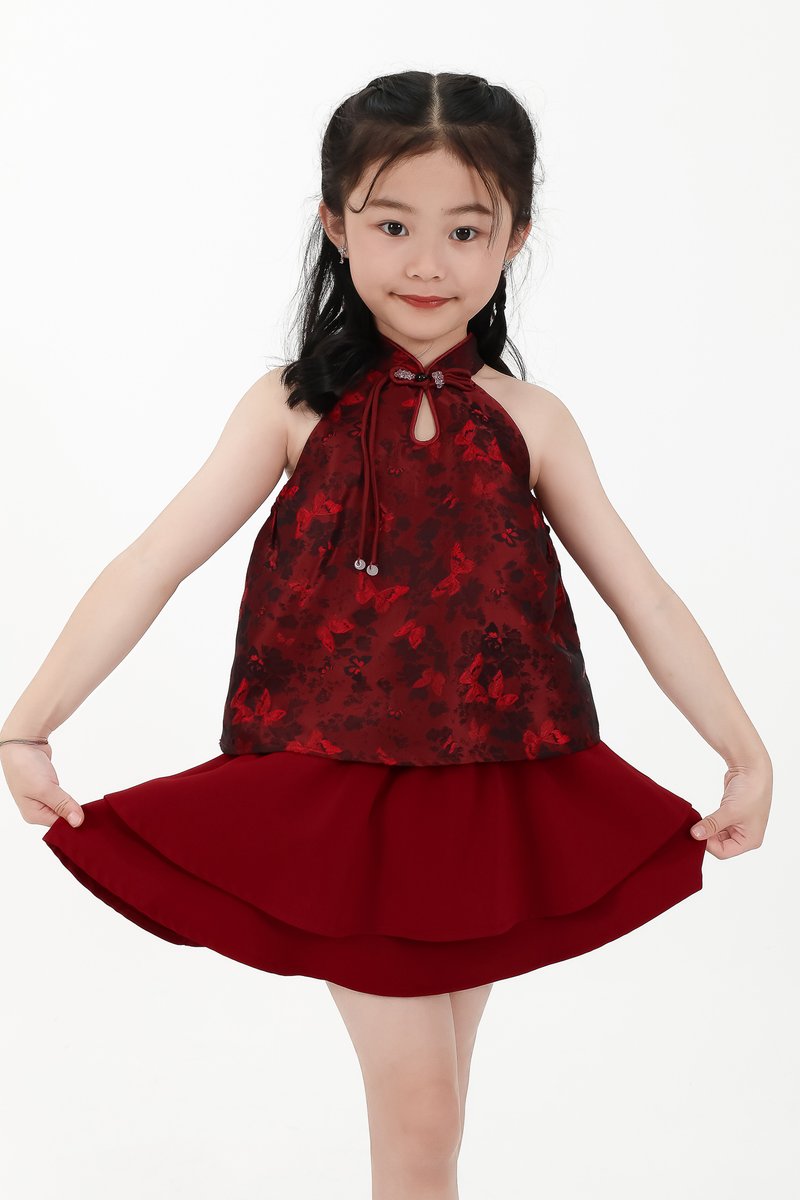 CNY2026 | Girl Tiered Skorts in Red