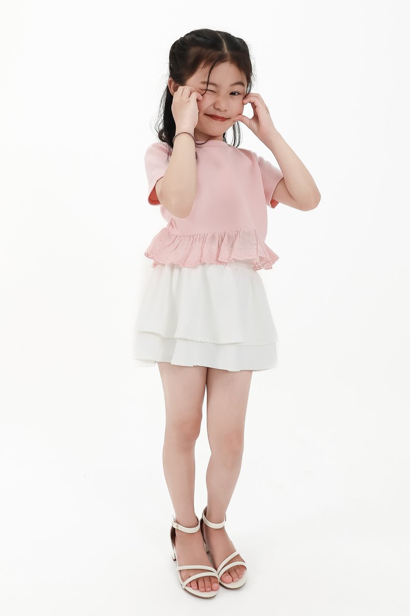 CNY2026 | Girl Tiered Skorts in White