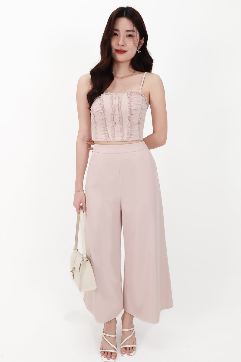 CNY2026 | Cora Co-ord Wide Legged Pants in Light Pink ( Petite Length )