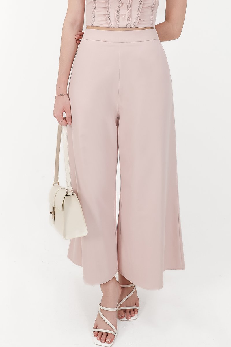 CNY2026 | Cora Co-ord Wide Legged Pants in Light Pink ( Petite Length )