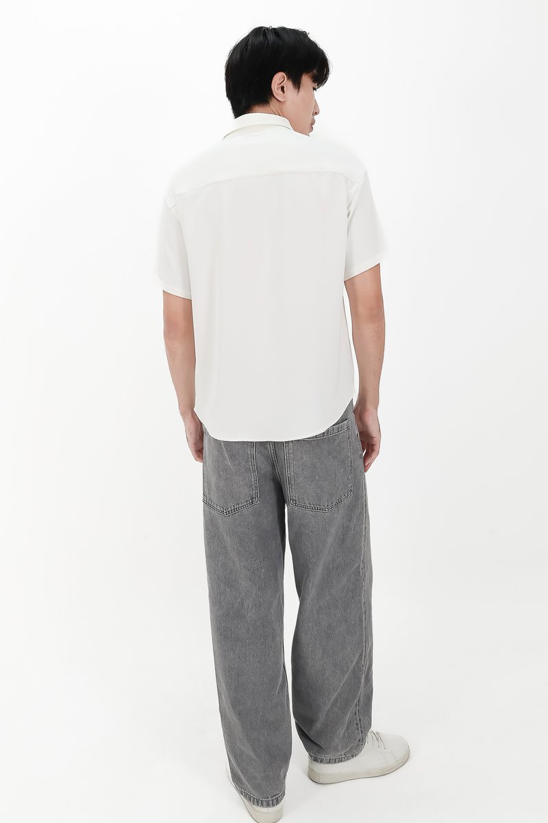 CNY2026 | Pleated Men Shirt in White