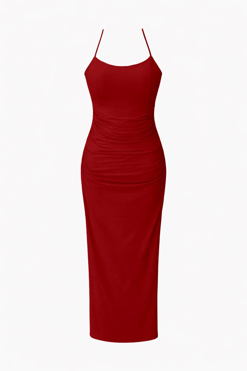 CNY2026 | Calina Cross Back Maxi Dress in Red