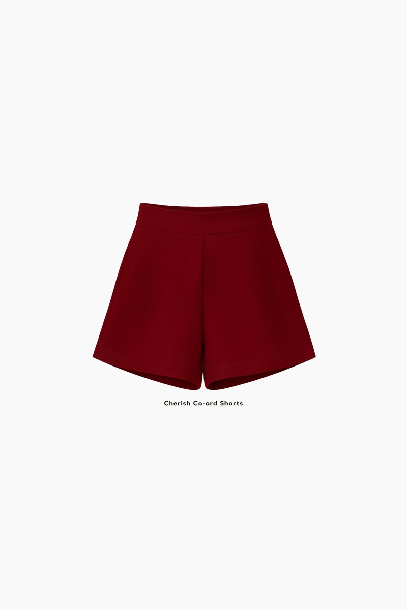 CNY2026 | Cherish Co-ord Shorts in Dark Red