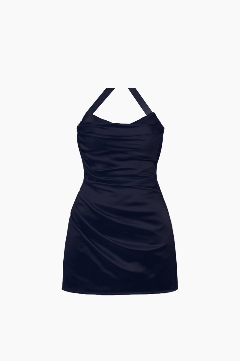 CNY2026 | Sandara Satin Romper Dress in Midnight ( Petite Only )