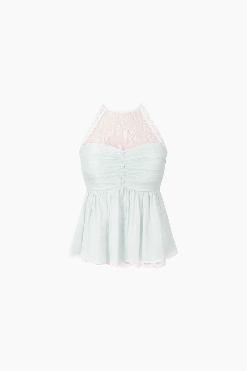 CNY2026 | Tammie Textured Babydoll Top in Tiffany Mint