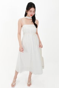 CNY2026 | Lyocell x Mesh Women Midaxi Dress in White