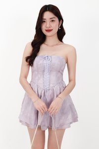 CNY2026 | Wander Watercolour Corset Romper Dress in Lilac