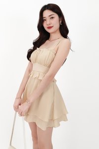 CNY2026 | Tamica Textured Romper Dress in Champagne Yellow
