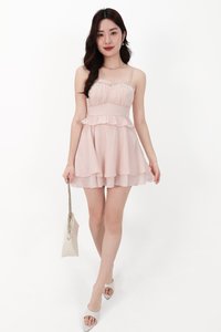 CNY2026 | Tamica Textured Romper Dress in Nude Blush