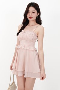 CNY2026 | Tamica Textured Romper Dress in Nude Blush