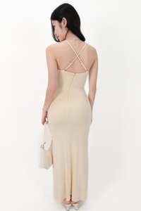 CNY2026 | Calina Cross Back Maxi Dress in Pale Yellow