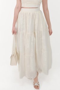 CNY2026 | Fessa Floral Co-ord Maxi Skirt in Cream Yellow