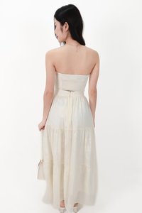 DEFECT | Fessa Floral Co-ord Maxi Skirt in Cream Yellow (Petite) in S