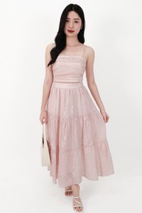 CNY2026 | Fessa Floral Co-ord Maxi Skirt in Nude Pink