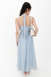 CNY2026 | Lyocell x Mesh Women Midaxi Dress in Light Blue