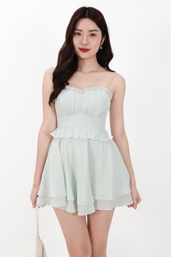 CNY2026 | Tamica Textured Romper Dress in Tiffany Mint