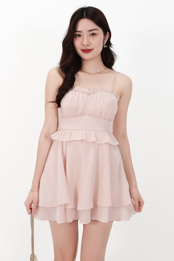 CNY2026 | Tamica Textured Romper Dress in Nude Blush