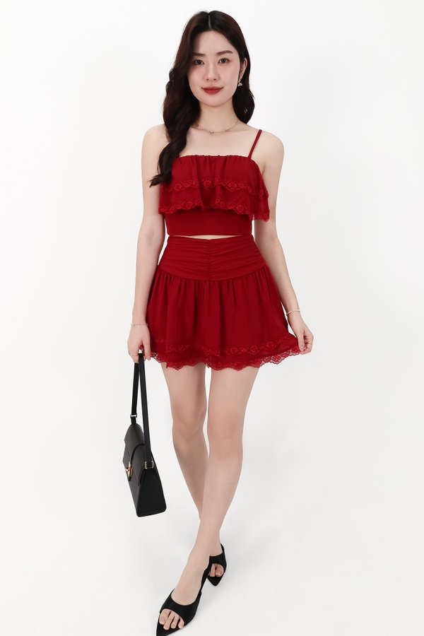 CNY2026 | Libby Lace Co-ord Set in Red