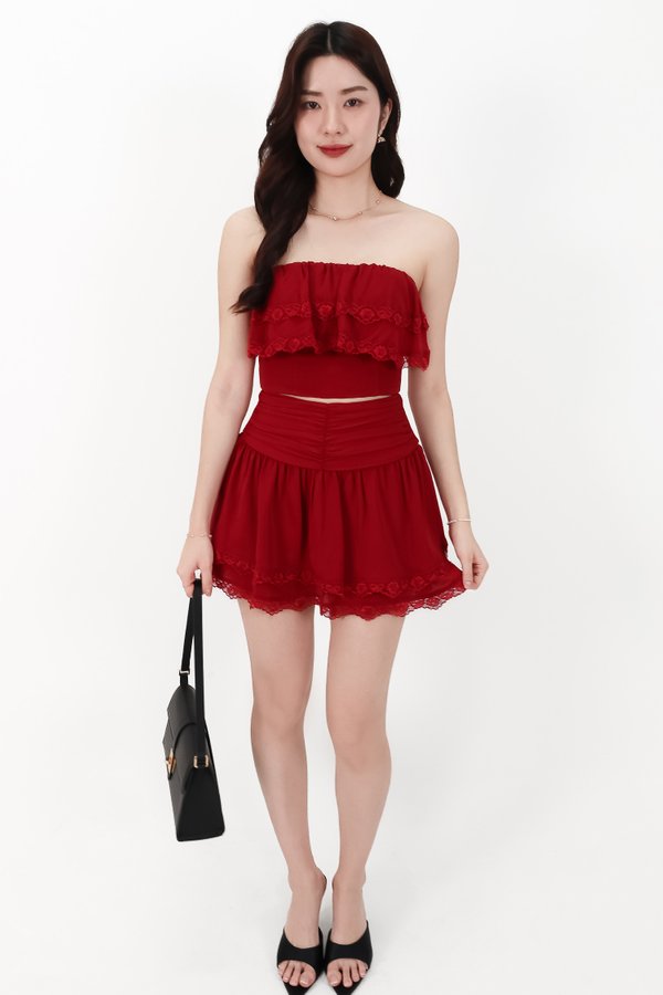 CNY2026 | Libby Lace Co-ord Set in Red