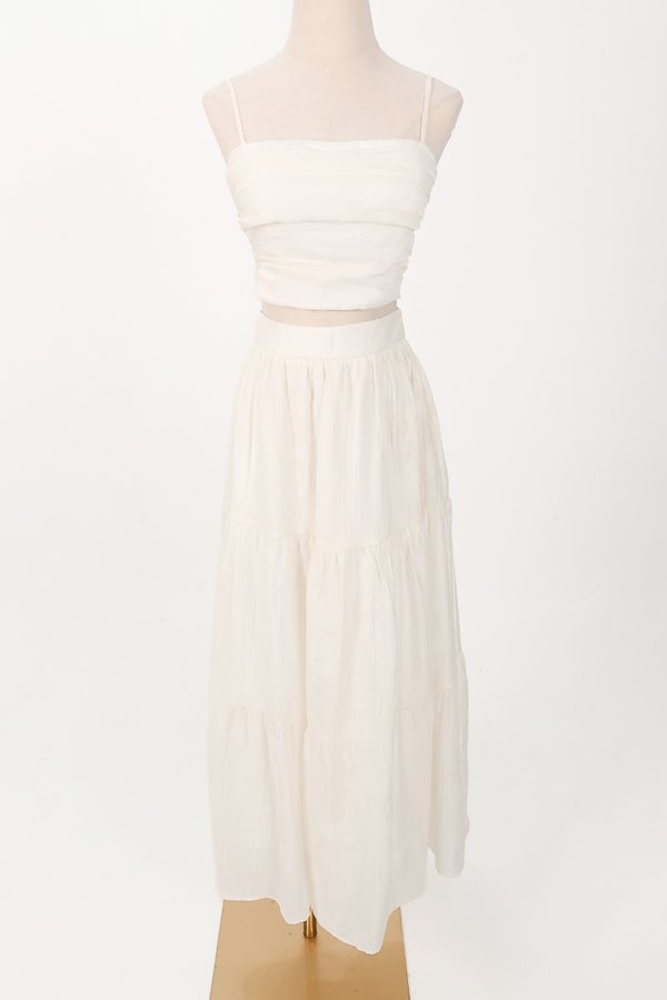 CNY2026 | Fessa Floral Co-ord Maxi Skirt in Cream Yellow