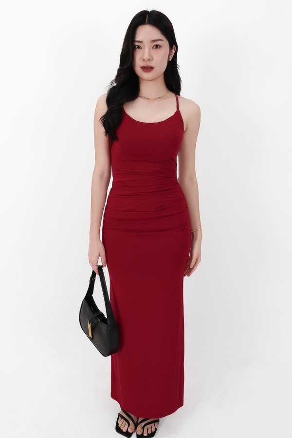 CNY2026 | Calina Cross Back Maxi Dress in Red
