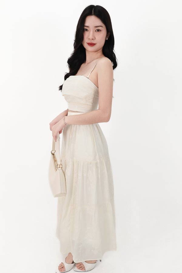 CNY2026 | Fessa Floral Co-ord Maxi Skirt in Cream Yellow