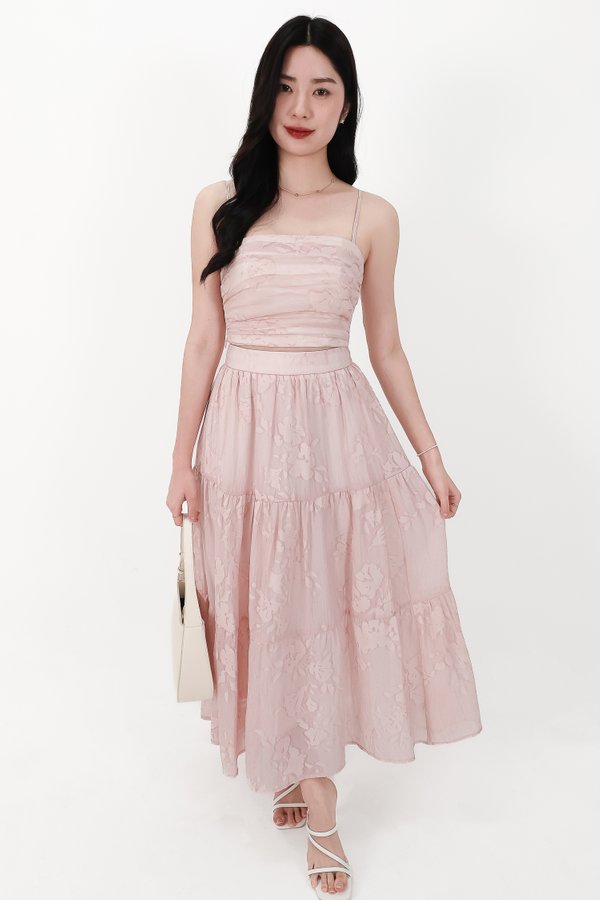 CNY2026 | Fessa Floral Co-ord Maxi Skirt in Nude Pink